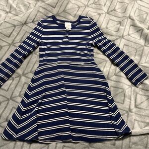 Navy and White Striped Hanna Andersson Girls Dress Size 5